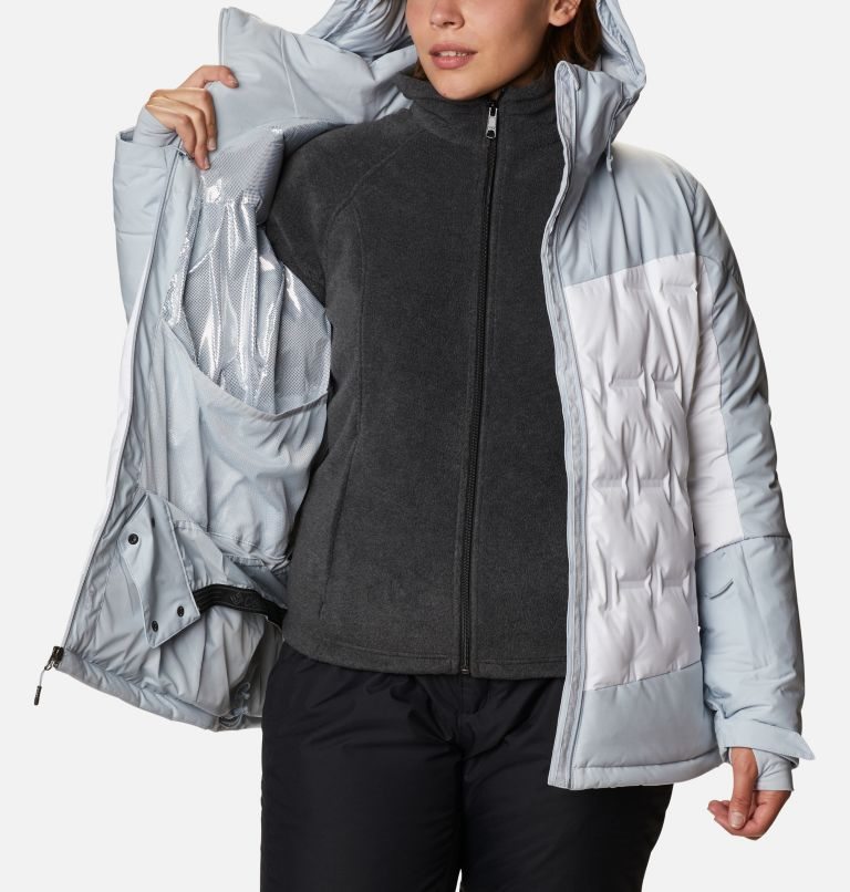 Women's Columbia Wild Card Down Jackets Grey / White | Plus Size CA-QL041